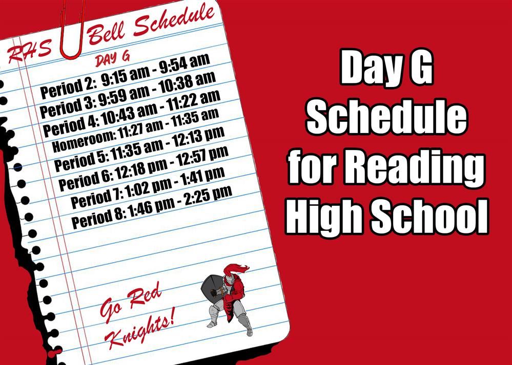 Schedule for Day G